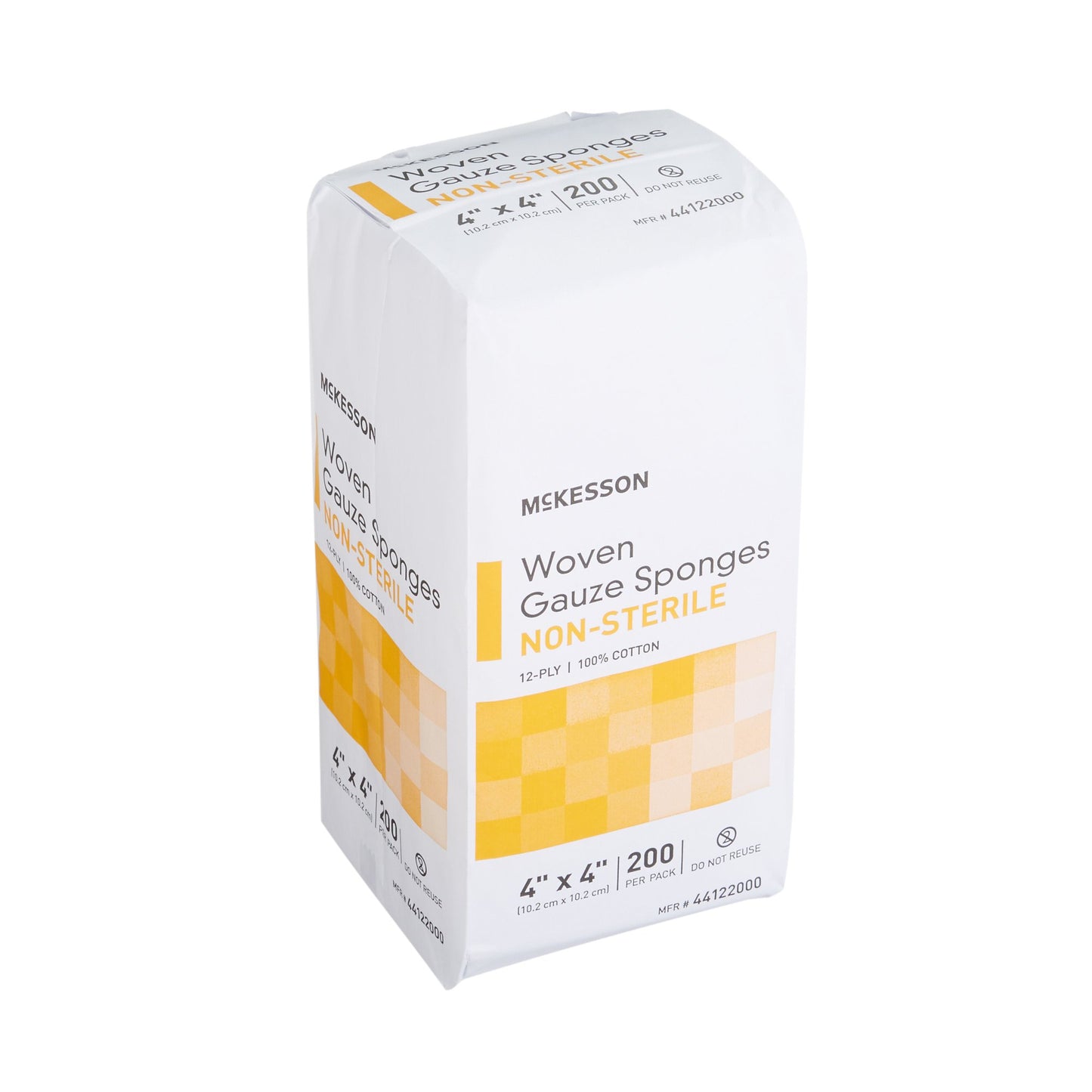 Gauze Sponge McKesson 4 X 4 Inch 12-Ply NonSterile 200 per Pack