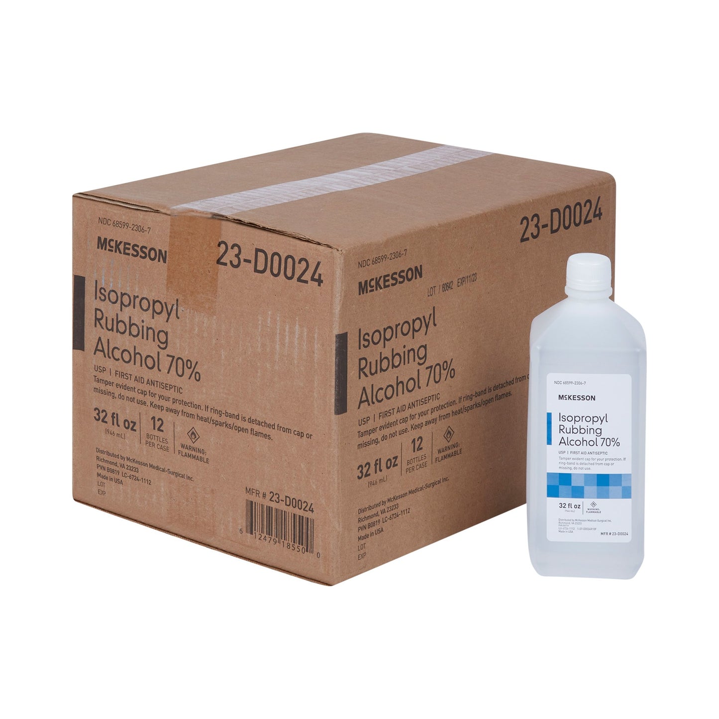 Antiseptic Isopropyl Alcohol McKesson Brand Topical Liquid 32 oz. Bottle